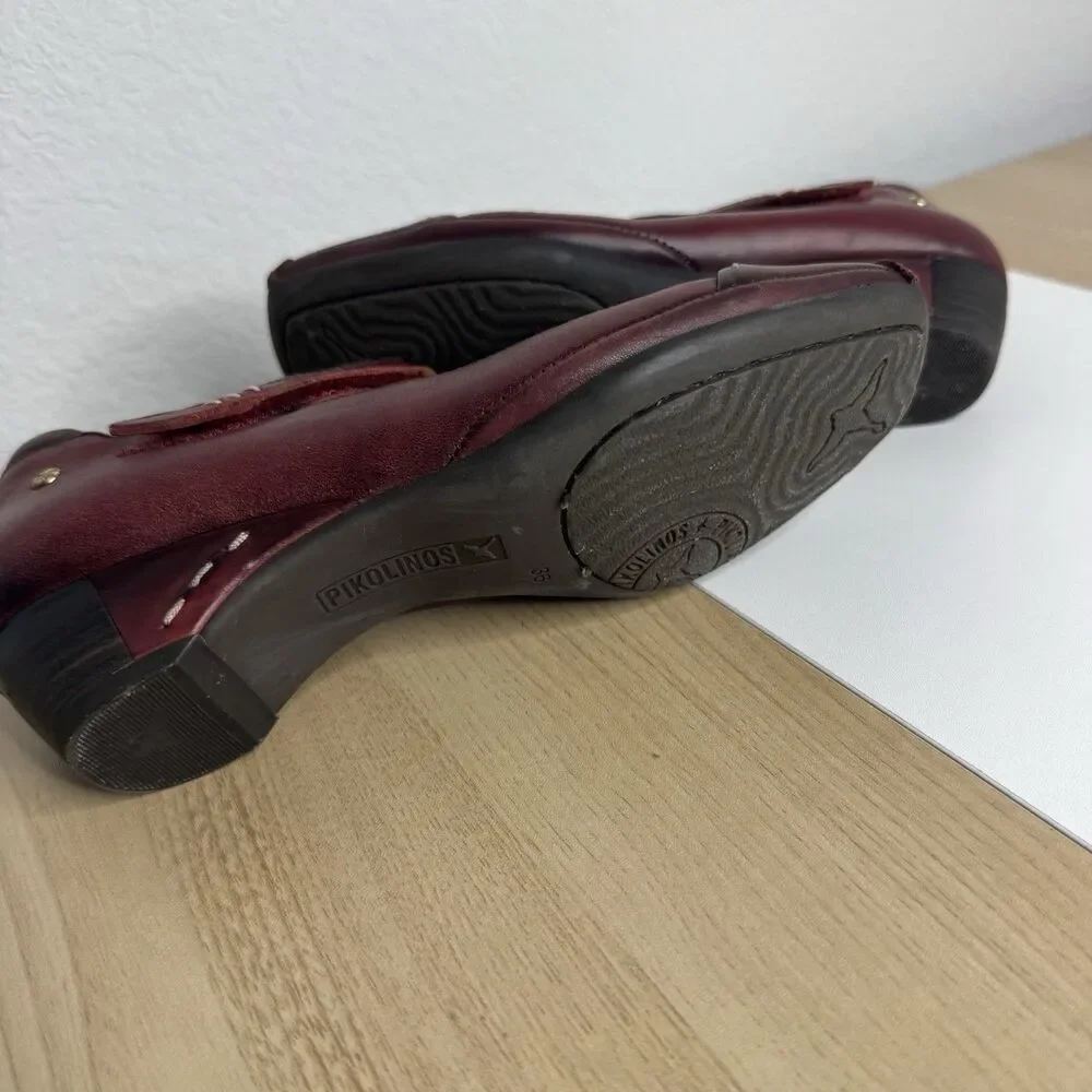 PIKOLINOS Shoes Mary Jane Pumps Gandia Arcilla Burgundy Leather Women's 36 / 6